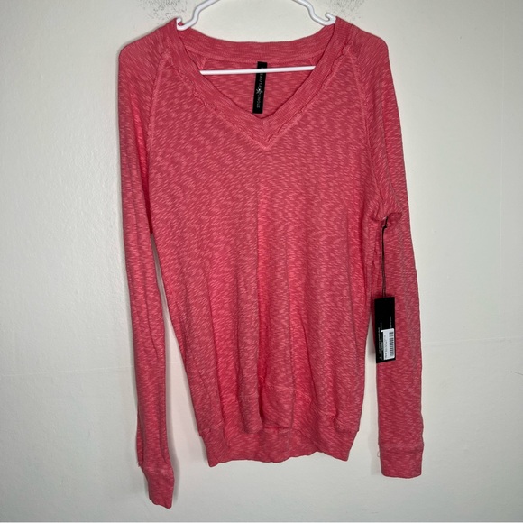 NWT Stone Flowers LONG SLEEVE RELAXED FIT V-NECK KNIT TOP Sz S - Picture 1 of 9